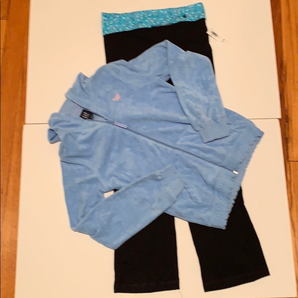 Long sleeve terry jacket & pull in legging set